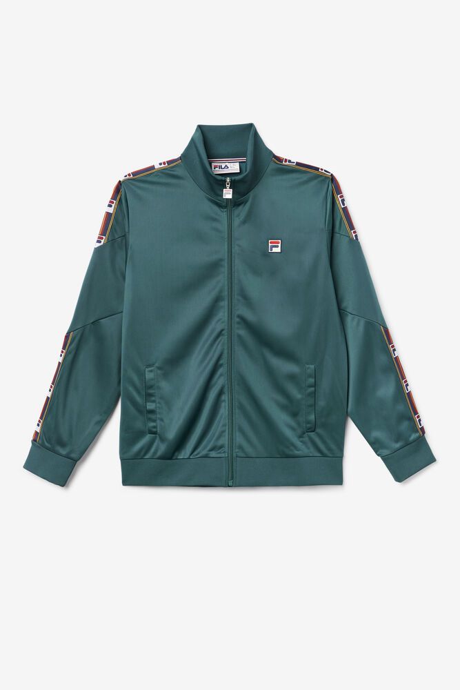 Fila Jacket Carson Track Mens Green - India JVB-209741